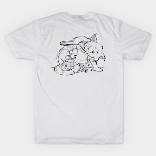 Kitty catching a fish T-Shirt